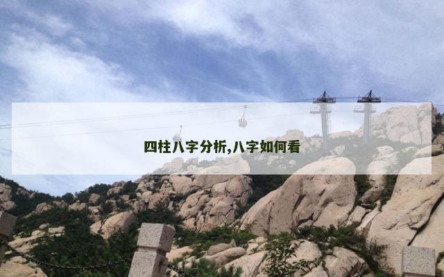 四柱八字分析,八字如何看