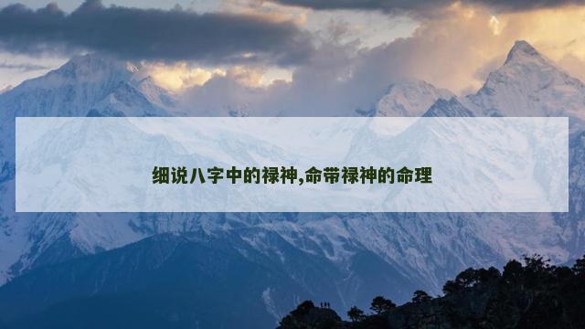 细说八字中的禄神,命带禄神的命理