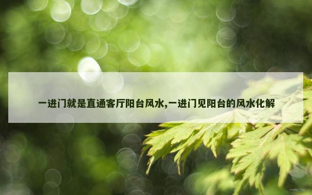 一进门就是直通客厅阳台风水,一进门见阳台的风水化解
