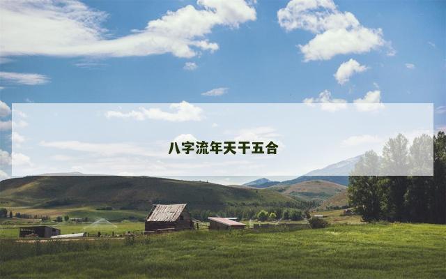 八字流年天干五合