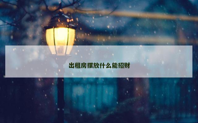 出租房摆放什么能招财