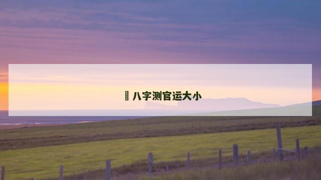 ​八字测官运大小
