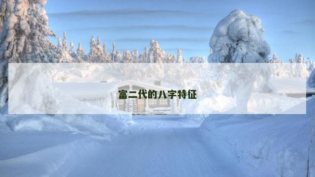 富二代的八字特征