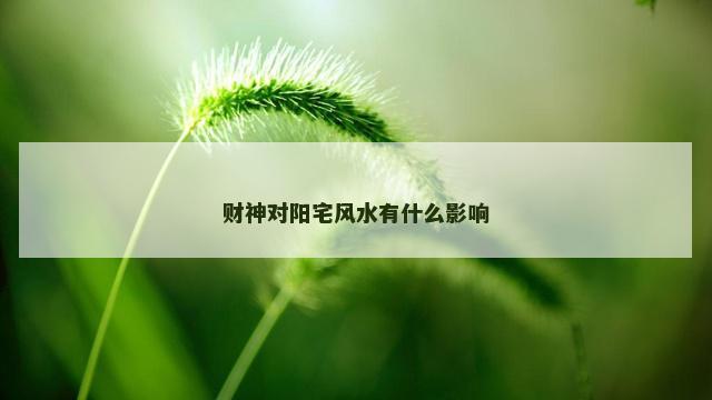 财神对阳宅风水有什么影响