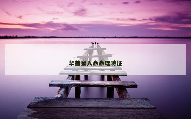 华盖星入命命理特征