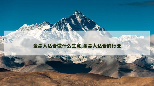 金命人适合做什么生意,金命人适合的行业