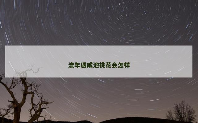 流年遇咸池桃花会怎样