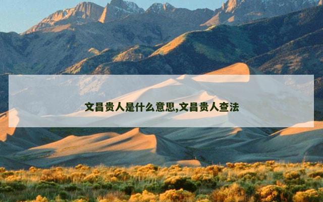 文昌贵人是什么意思,文昌贵人查法