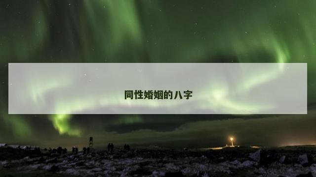 同性婚姻的八字