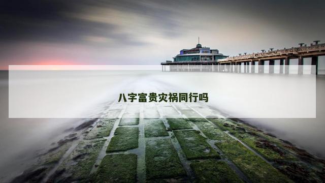 八字富贵灾祸同行吗
