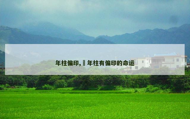 年柱偏印,​年柱有偏印的命运
