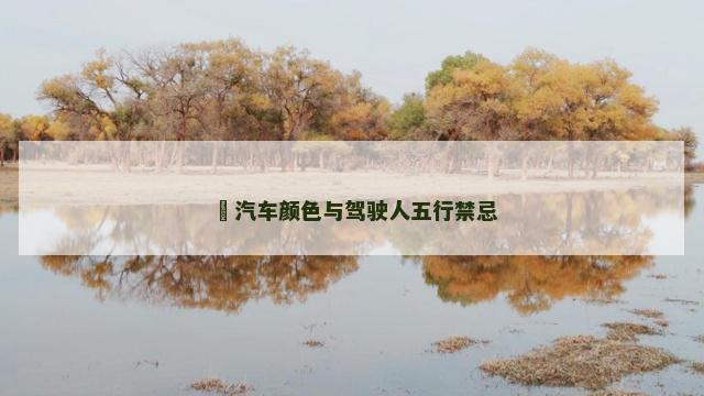 ​汽车颜色与驾驶人五行禁忌