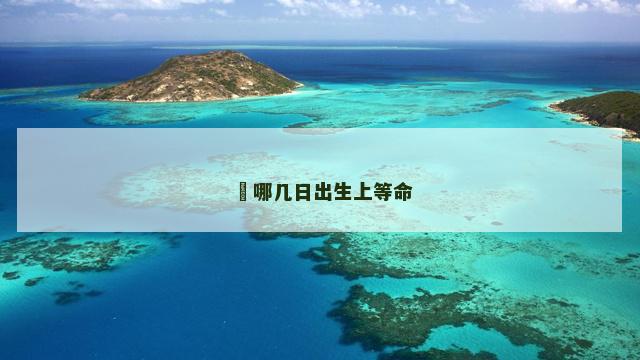 ​哪几日出生上等命