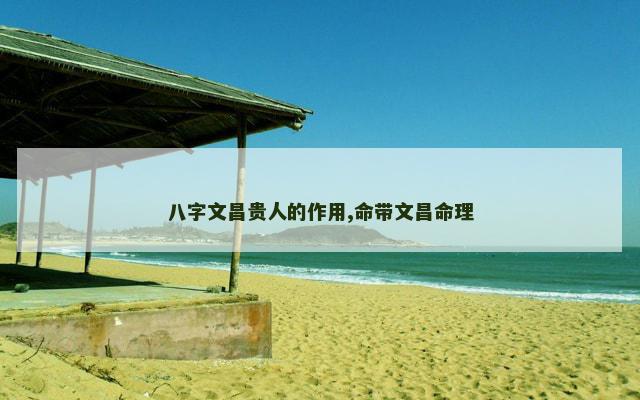 八字文昌贵人的作用,命带文昌命理