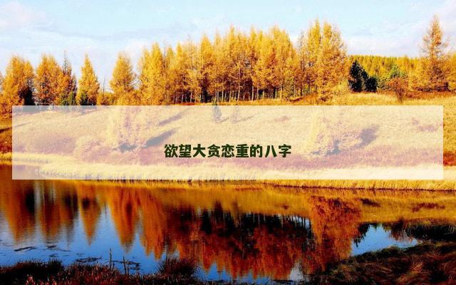 欲望大贪恋重的八字