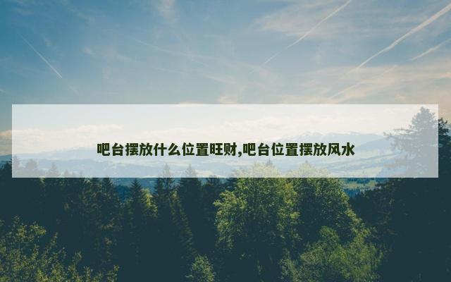 吧台摆放什么位置旺财,吧台位置摆放风水