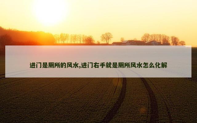 进门是厕所的风水,进门右手就是厕所风水怎么化解