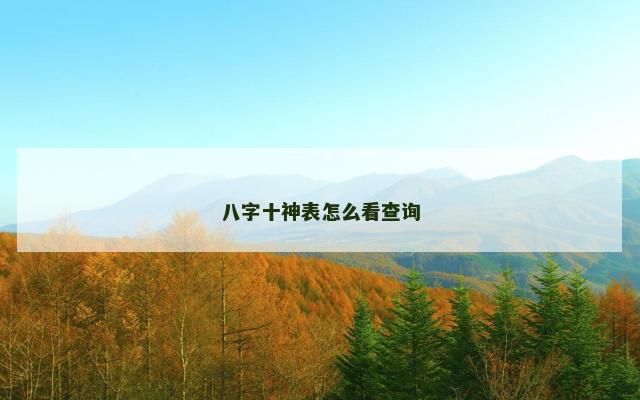 八字十神表怎么看查询