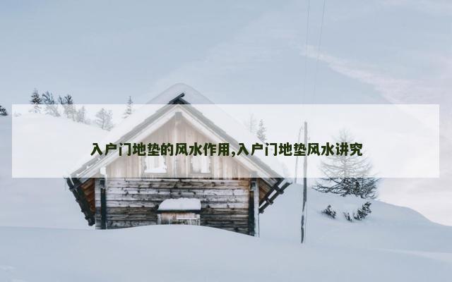 入户门地垫的风水作用,入户门地垫风水讲究