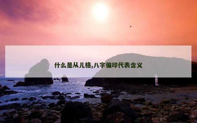 什么是从儿格,八字偏印代表含义