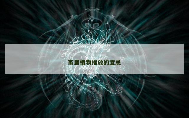 家里植物摆放的宜忌