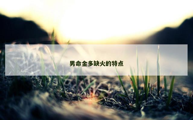 男命金多缺火的特点
