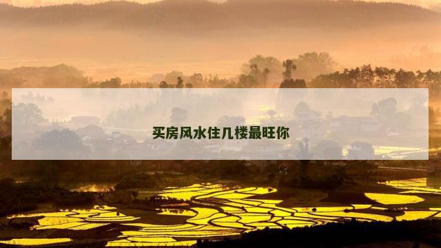 买房风水住几楼最旺你