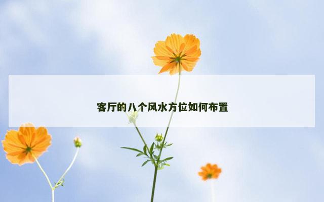 客厅的八个风水方位如何布置