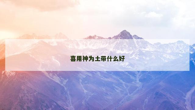 喜用神为土带什么好