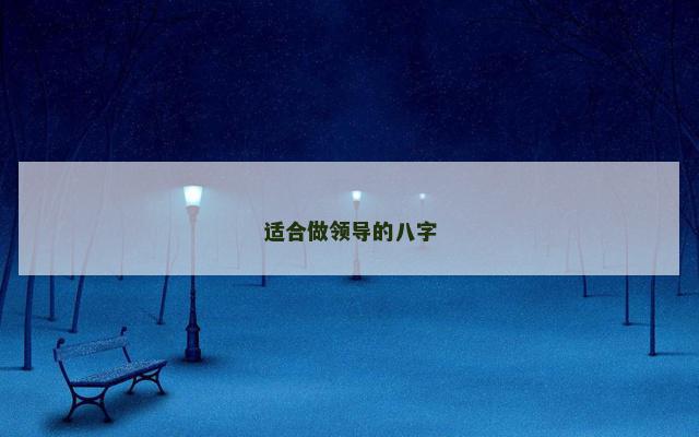适合做领导的八字