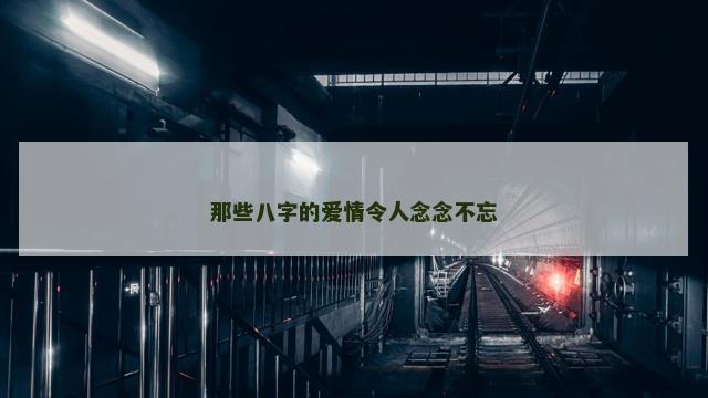 那些八字的爱情令人念念不忘
