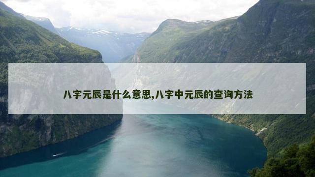 八字元辰是什么意思,八字中元辰的查询方法