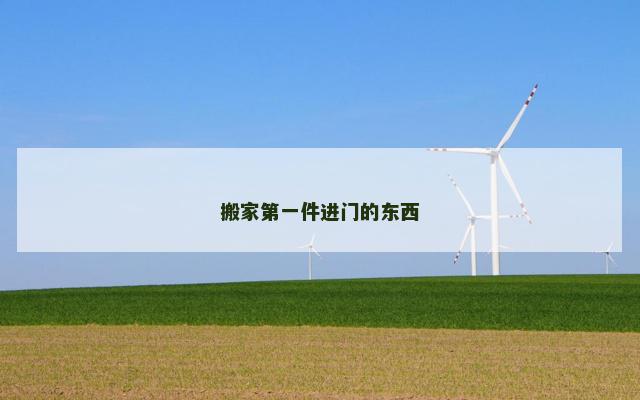 搬家第一件进门的东西