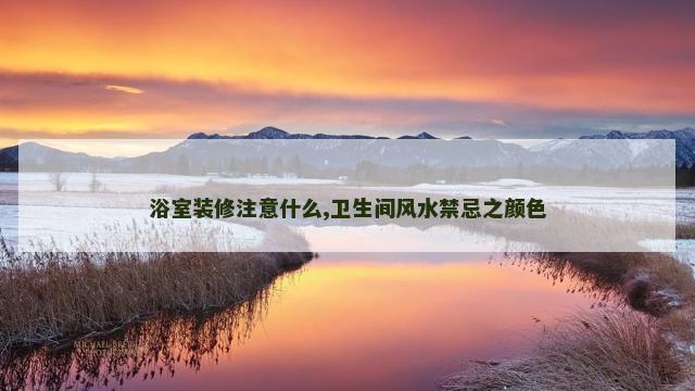 浴室装修注意什么,卫生间风水禁忌之颜色