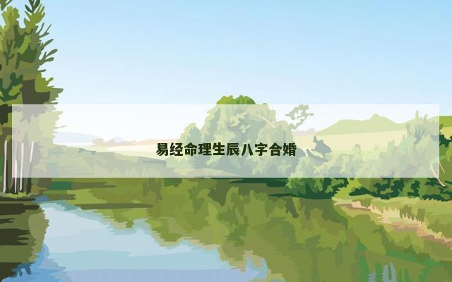 易经命理生辰八字合婚