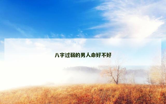 八字过弱的男人命好不好