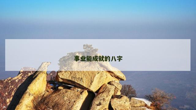 事业能成就的八字