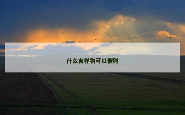什么吉祥物可以催财