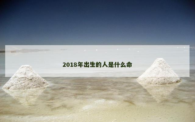 2018年出生的人是什么命