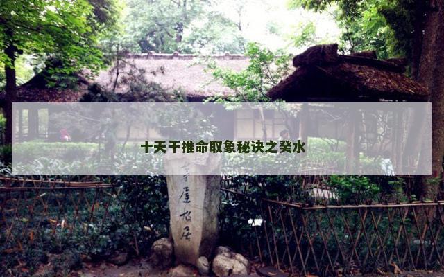 十天干推命取象秘诀之癸水