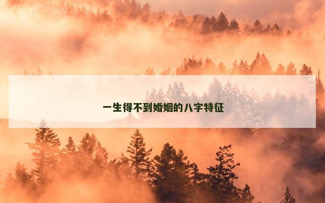 一生得不到婚姻的八字特征