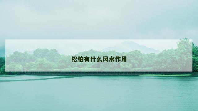 松柏有什么风水作用