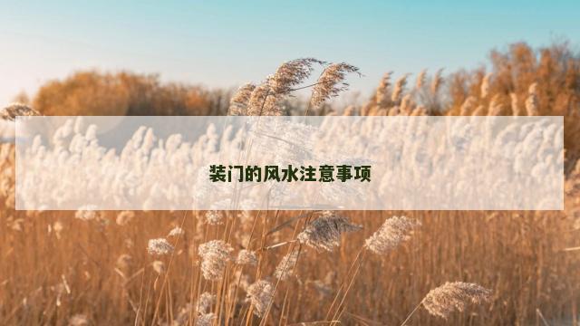 装门的风水注意事项