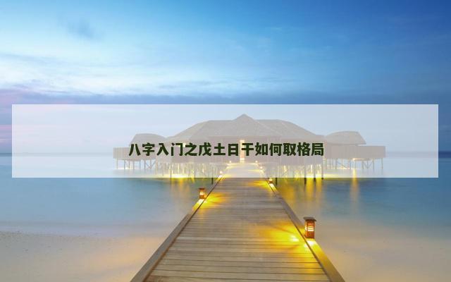 八字入门之戊土日干如何取格局