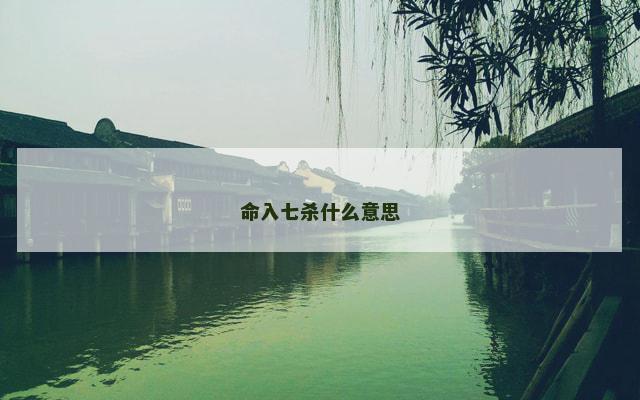 命入七杀什么意思