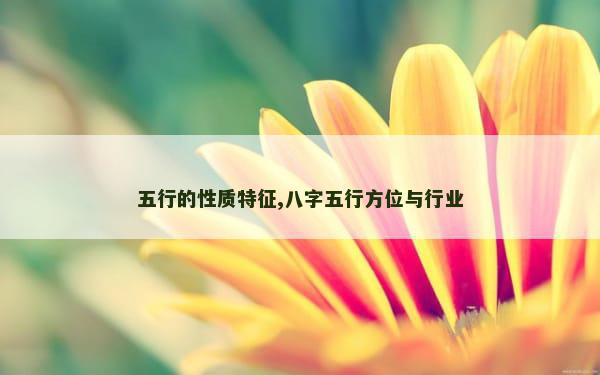 五行的性质特征,八字五行方位与行业