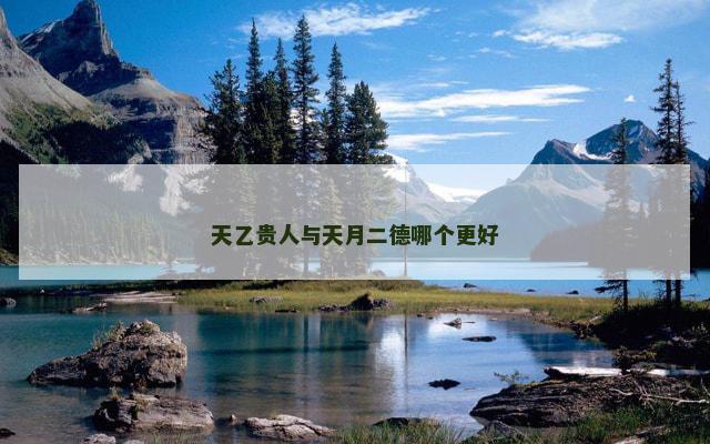 天乙贵人与天月二德哪个更好