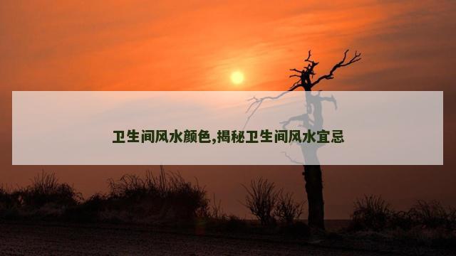 卫生间风水颜色,揭秘卫生间风水宜忌