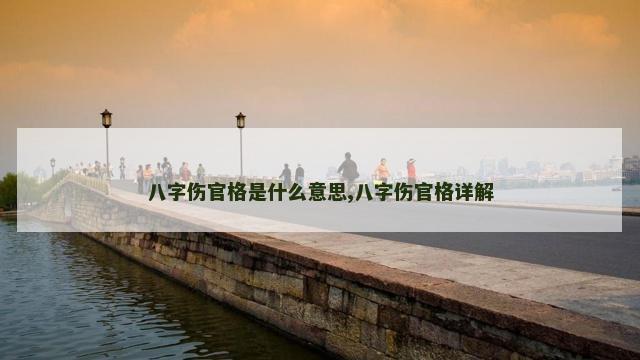 八字伤官格是什么意思,八字伤官格详解