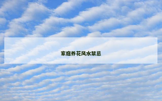 家庭养花风水禁忌